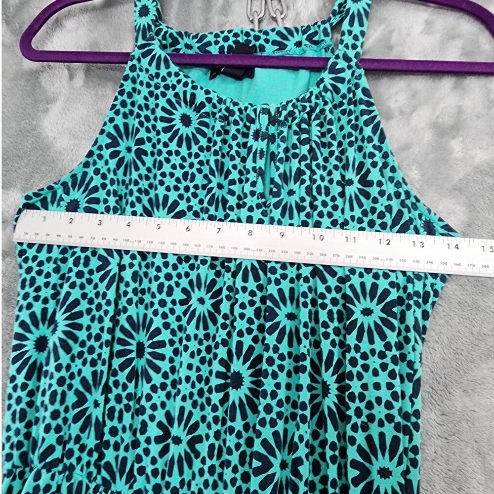 GAP Dress Womens XS Green Blue Sleeveless Halter‎ Elastic Waist Maxi Stretch - Picture 7 of 10